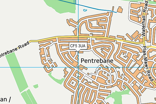 CF5 3UA map - OS VectorMap District (Ordnance Survey)