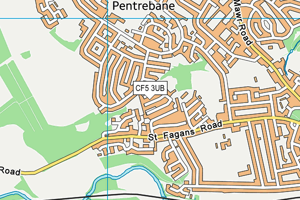 CF5 3UB map - OS VectorMap District (Ordnance Survey)