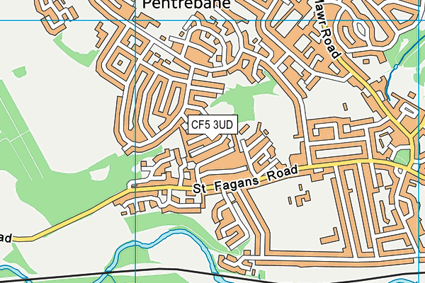 CF5 3UD map - OS VectorMap District (Ordnance Survey)