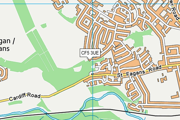 CF5 3UE map - OS VectorMap District (Ordnance Survey)