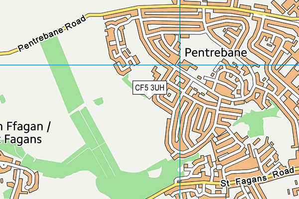 CF5 3UH map - OS VectorMap District (Ordnance Survey)