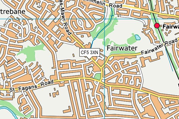 CF5 3XN map - OS VectorMap District (Ordnance Survey)