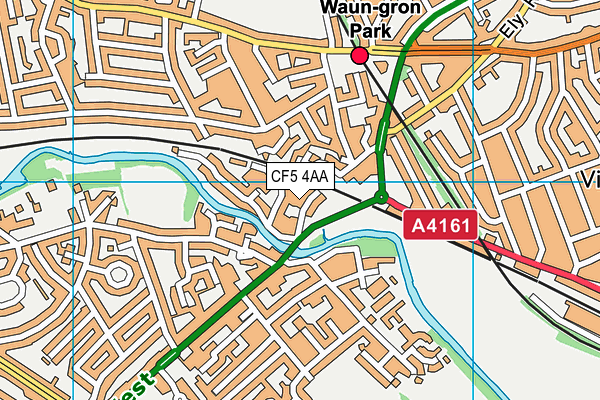 CF5 4AA map - OS VectorMap District (Ordnance Survey)