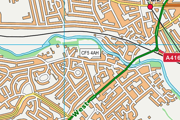 CF5 4AH map - OS VectorMap District (Ordnance Survey)