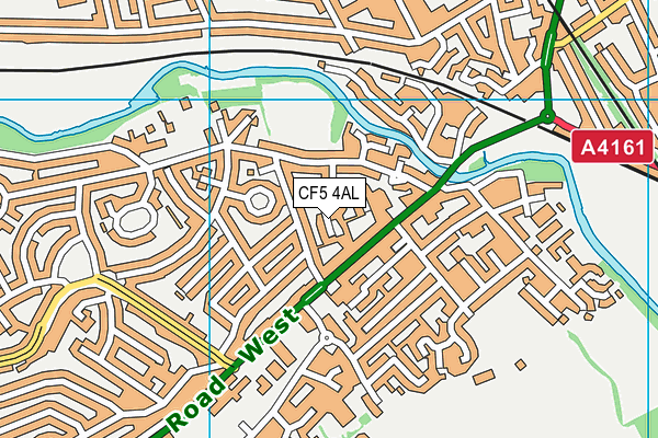 CF5 4AL map - OS VectorMap District (Ordnance Survey)