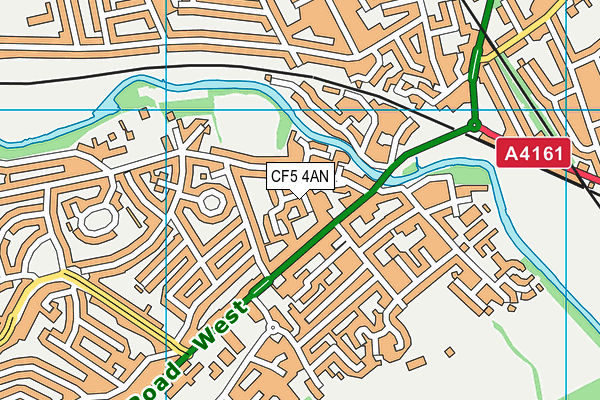 CF5 4AN map - OS VectorMap District (Ordnance Survey)