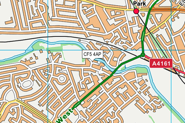 CF5 4AP map - OS VectorMap District (Ordnance Survey)