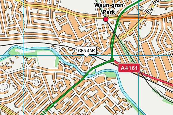 CF5 4AR map - OS VectorMap District (Ordnance Survey)