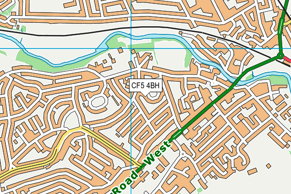 CF5 4BH map - OS VectorMap District (Ordnance Survey)