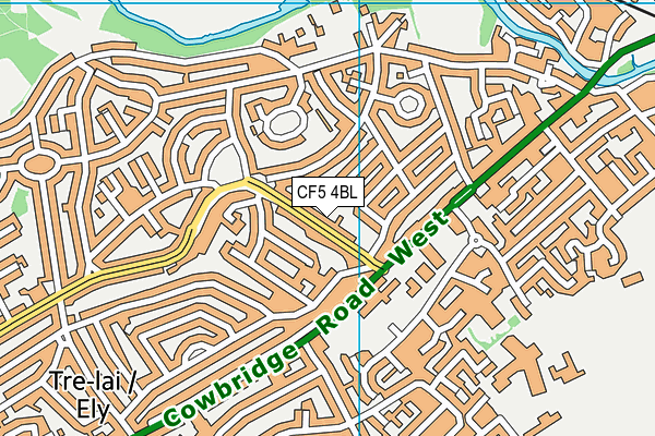 CF5 4BL map - OS VectorMap District (Ordnance Survey)