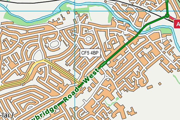 CF5 4BP map - OS VectorMap District (Ordnance Survey)