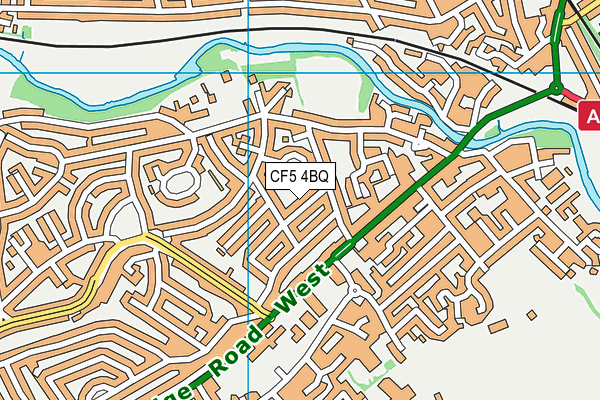CF5 4BQ map - OS VectorMap District (Ordnance Survey)