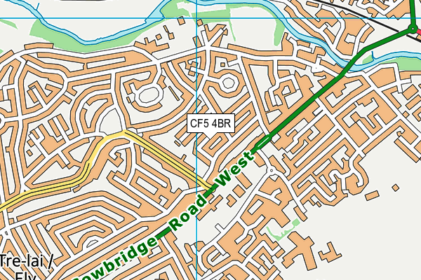 CF5 4BR map - OS VectorMap District (Ordnance Survey)