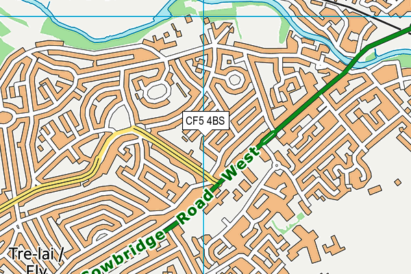 CF5 4BS map - OS VectorMap District (Ordnance Survey)