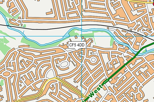 CF5 4DD map - OS VectorMap District (Ordnance Survey)