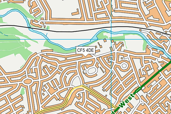 CF5 4DE map - OS VectorMap District (Ordnance Survey)