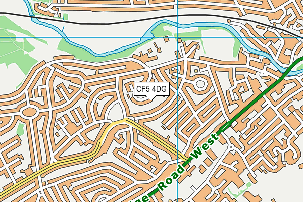 CF5 4DG map - OS VectorMap District (Ordnance Survey)