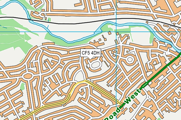 CF5 4DH map - OS VectorMap District (Ordnance Survey)