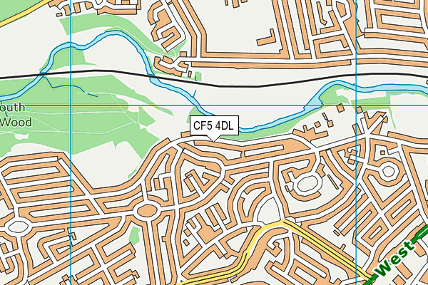 CF5 4DL map - OS VectorMap District (Ordnance Survey)