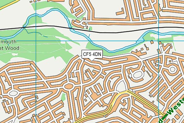 CF5 4DN map - OS VectorMap District (Ordnance Survey)