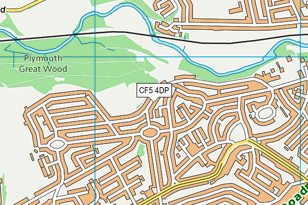 CF5 4DP map - OS VectorMap District (Ordnance Survey)