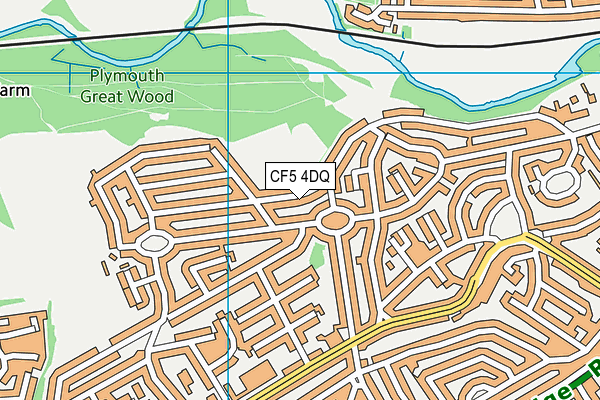 CF5 4DQ map - OS VectorMap District (Ordnance Survey)