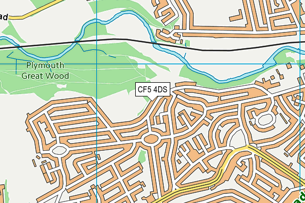 CF5 4DS map - OS VectorMap District (Ordnance Survey)