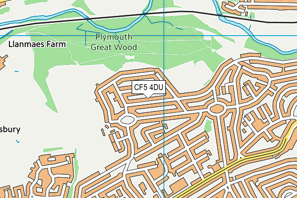 CF5 4DU map - OS VectorMap District (Ordnance Survey)