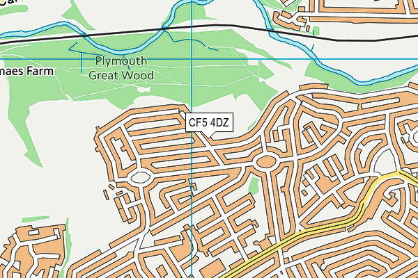 CF5 4DZ map - OS VectorMap District (Ordnance Survey)