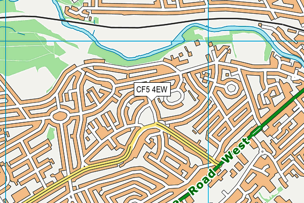 CF5 4EW map - OS VectorMap District (Ordnance Survey)