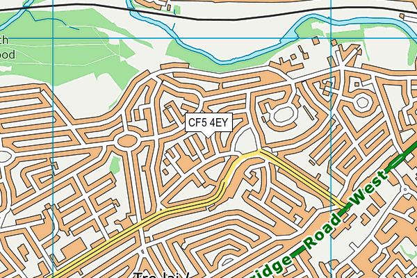 CF5 4EY map - OS VectorMap District (Ordnance Survey)