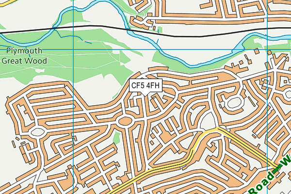 CF5 4FH map - OS VectorMap District (Ordnance Survey)