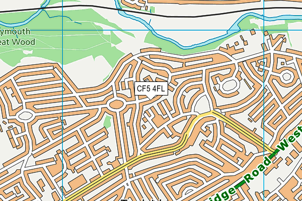 CF5 4FL map - OS VectorMap District (Ordnance Survey)