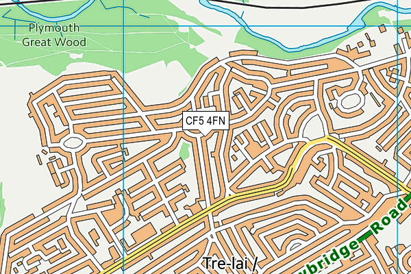 CF5 4FN map - OS VectorMap District (Ordnance Survey)