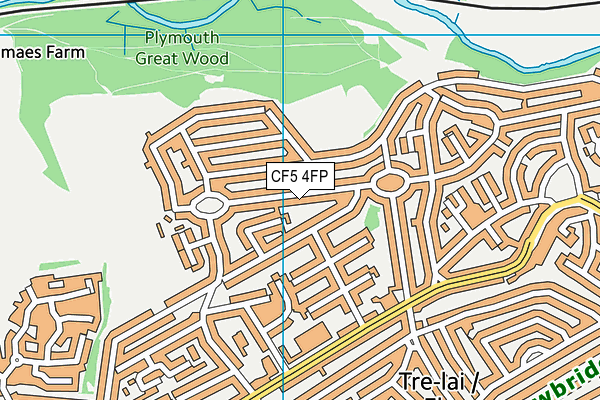 CF5 4FP map - OS VectorMap District (Ordnance Survey)