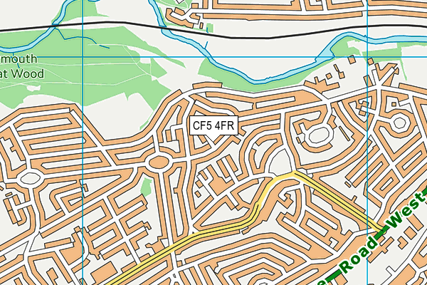 CF5 4FR map - OS VectorMap District (Ordnance Survey)