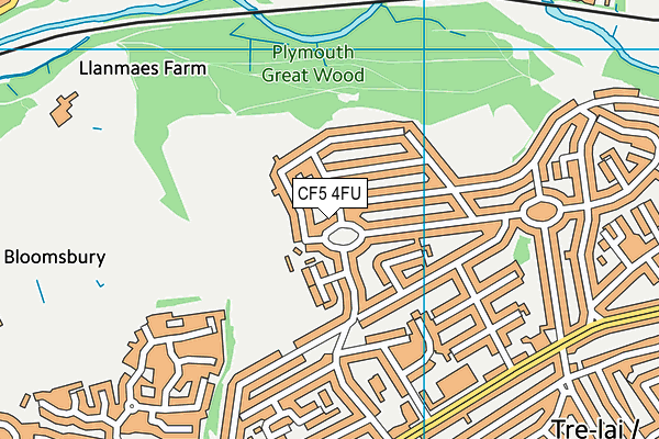 CF5 4FU map - OS VectorMap District (Ordnance Survey)