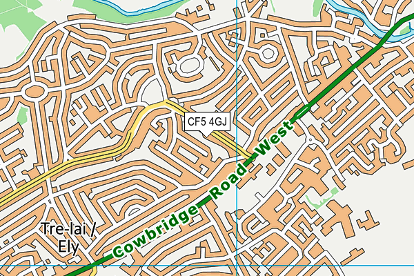 CF5 4GJ map - OS VectorMap District (Ordnance Survey)