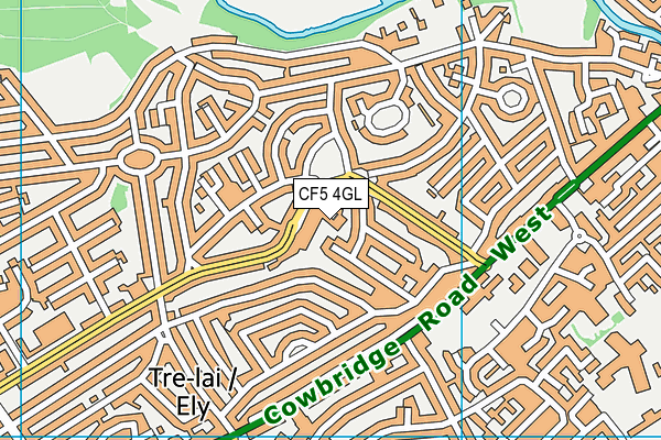 CF5 4GL map - OS VectorMap District (Ordnance Survey)