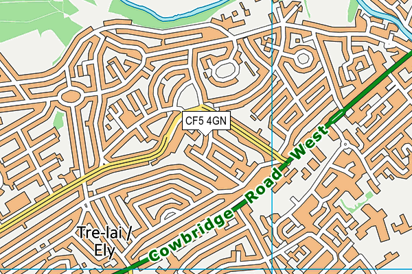 CF5 4GN map - OS VectorMap District (Ordnance Survey)