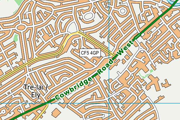 CF5 4GP map - OS VectorMap District (Ordnance Survey)