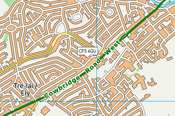 CF5 4GU map - OS VectorMap District (Ordnance Survey)