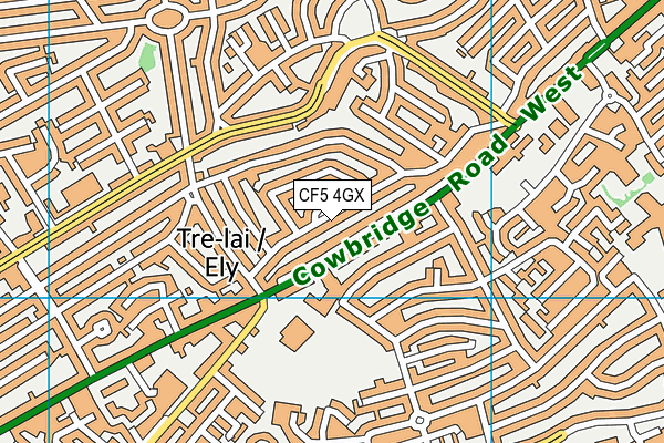 CF5 4GX map - OS VectorMap District (Ordnance Survey)