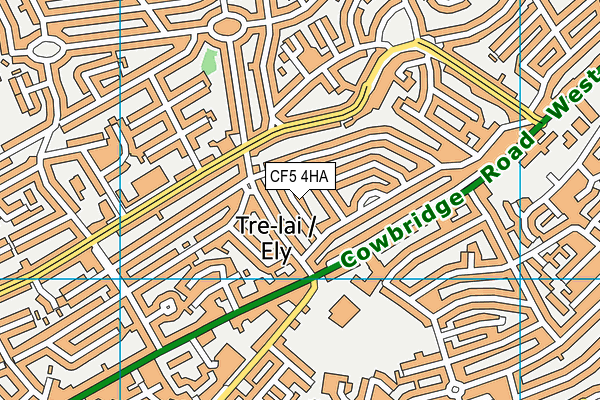 CF5 4HA map - OS VectorMap District (Ordnance Survey)