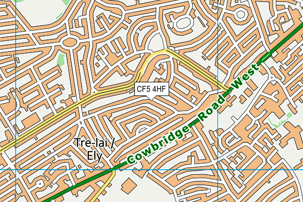 CF5 4HF map - OS VectorMap District (Ordnance Survey)