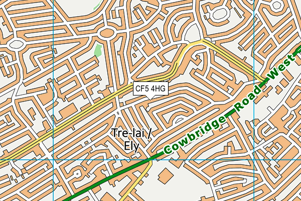 CF5 4HG map - OS VectorMap District (Ordnance Survey)