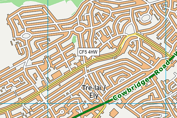 CF5 4HW map - OS VectorMap District (Ordnance Survey)