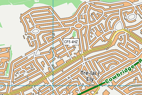 CF5 4HZ map - OS VectorMap District (Ordnance Survey)