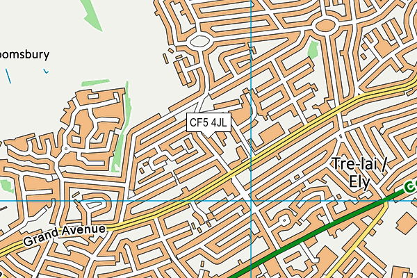 CF5 4JL map - OS VectorMap District (Ordnance Survey)