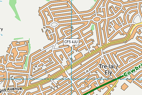 CF5 4JU map - OS VectorMap District (Ordnance Survey)